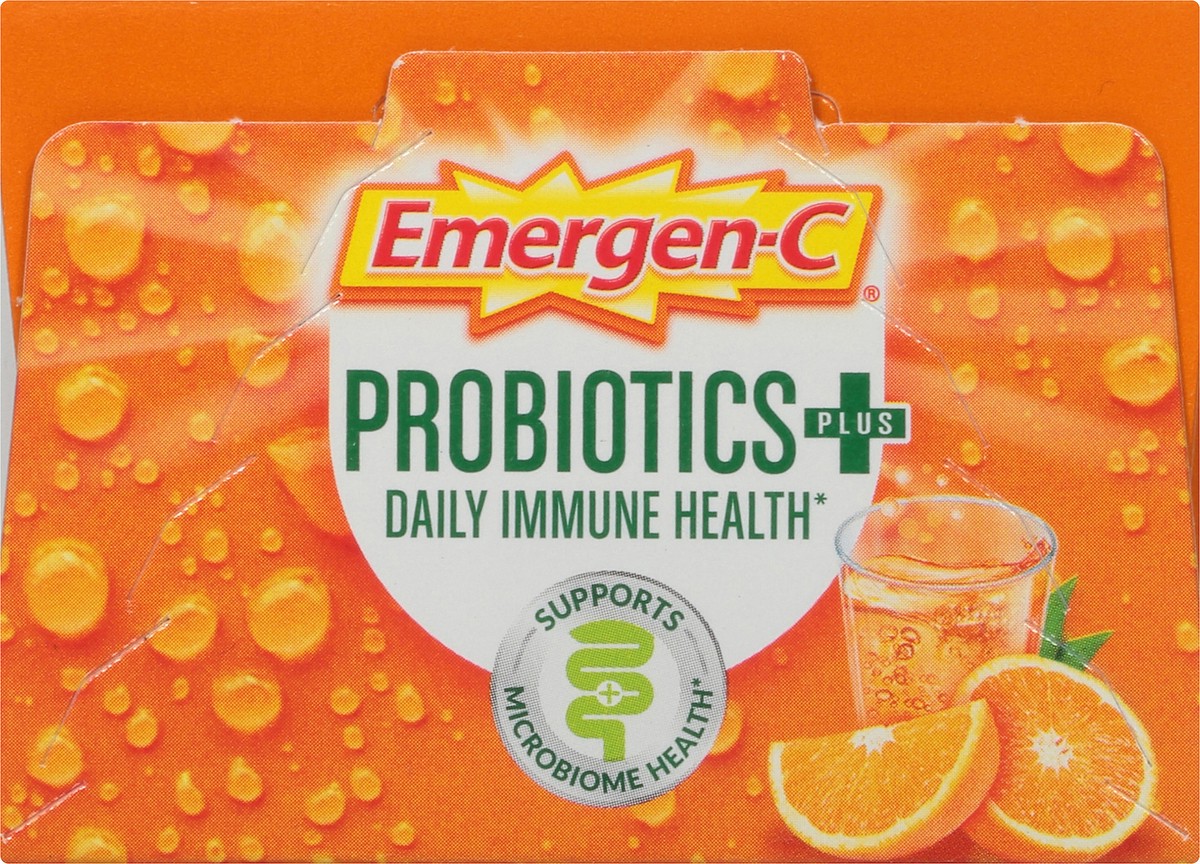 slide 8 of 12, Emergen-C Probiotics+ Packets Fizzy Drink Mix Orange Daily Immune Health 14 ea, 14 ct