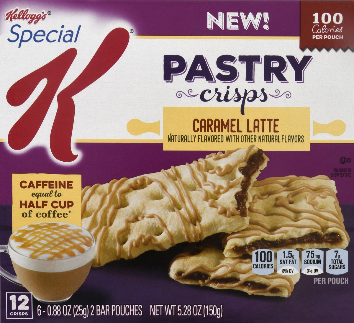slide 6 of 6, Special K Kellogg's Special K Pastry Crisps, Caramel Latte, 5.28 oz, 12 Count, 5.28 oz
