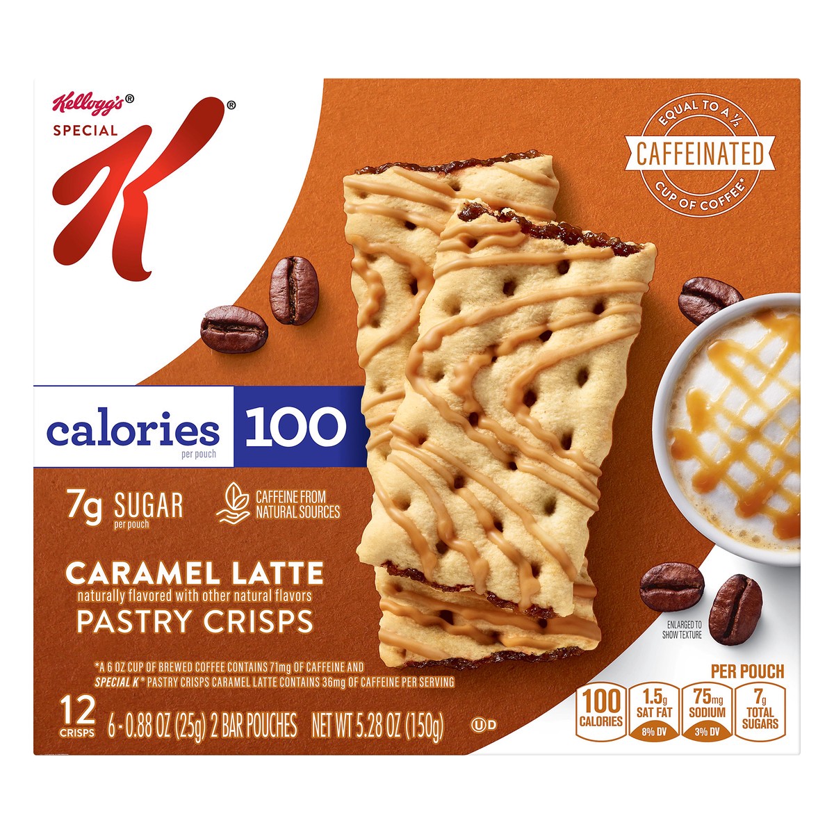 slide 1 of 6, Special K Kellogg's Special K Pastry Crisps, Caramel Latte, 5.28 oz, 12 Count, 5.28 oz