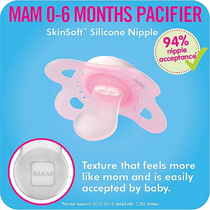 slide 5 of 12, MAM Love & Affection Age 0-6 Months I Love Mommy Pacifier - Blue, 2 ct