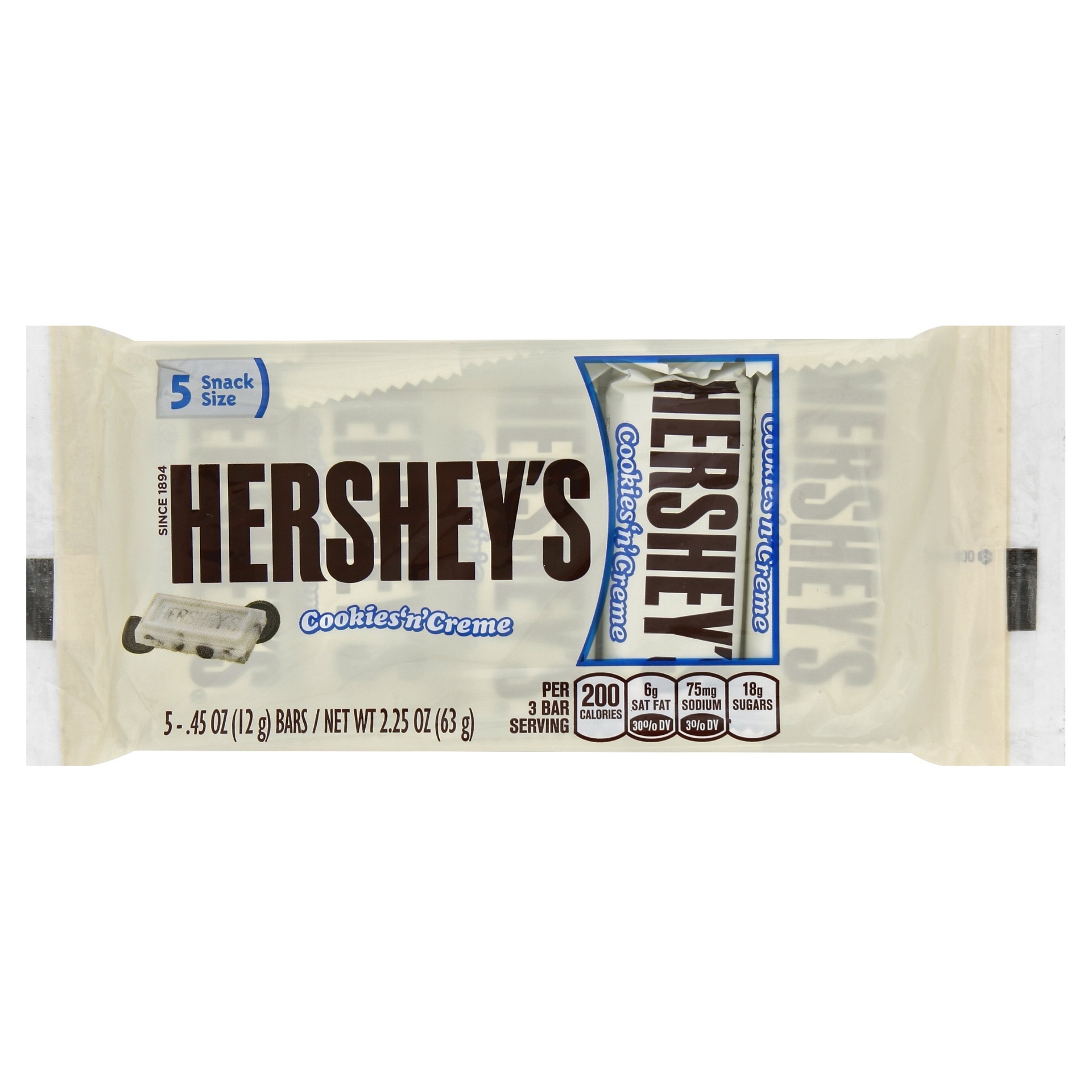 slide 1 of 1, Hershey's Cookies N Creme Snack Size Bars, 5 ct; 2.25 oz
