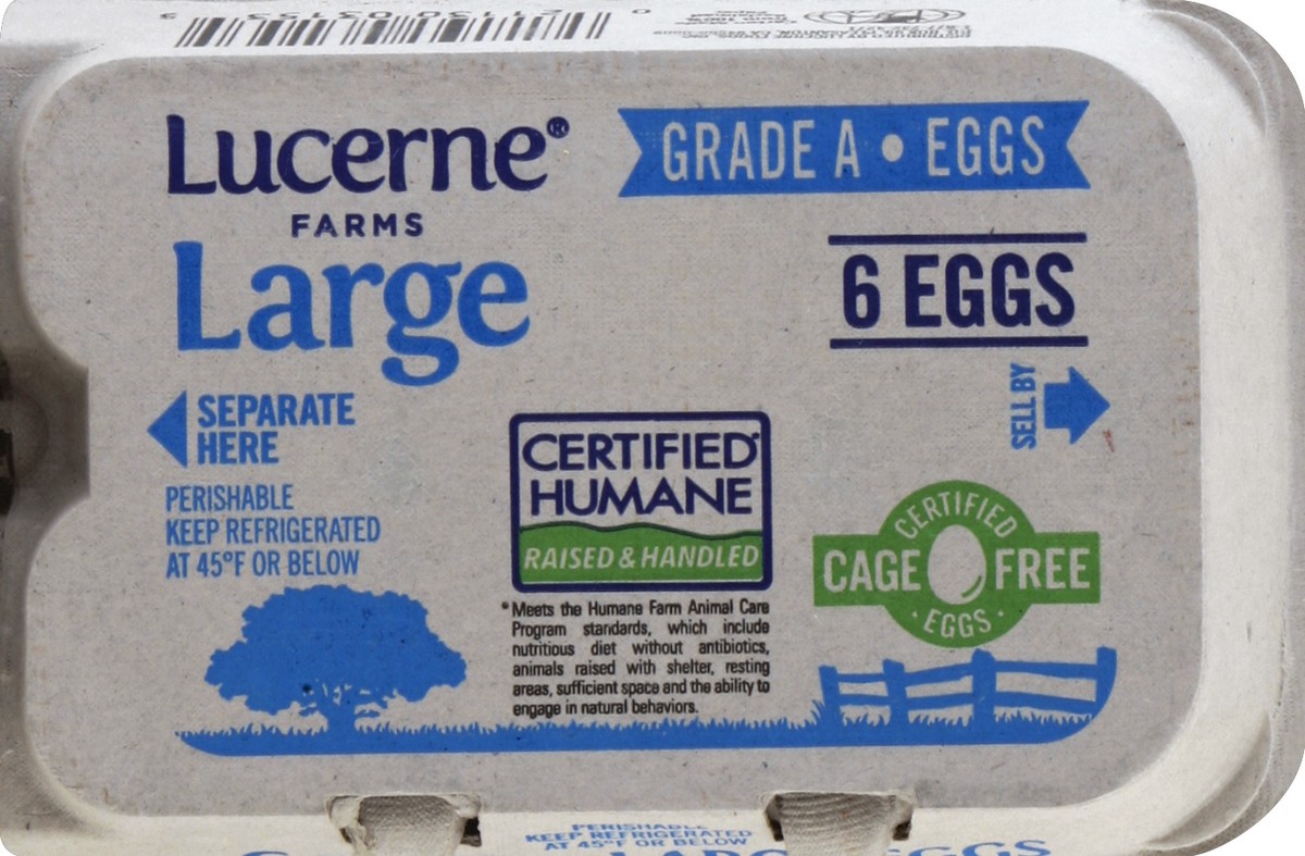 slide 4 of 6, Lucerne Dairy Farms Cage Free Large Shell Eggs, 6 ct