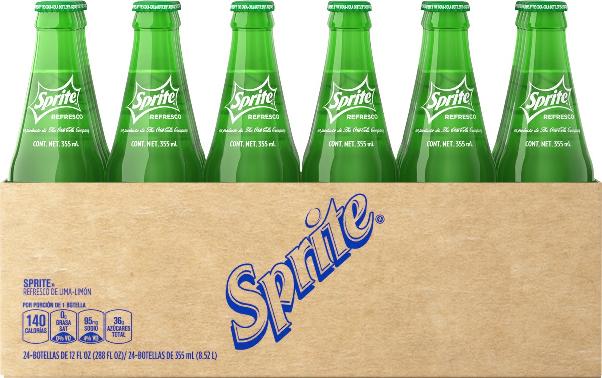 slide 4 of 9, Sprite Mexico Lemon Lime Soda Soft Drinks, 355 mL, 24 Pack, 288 fl oz