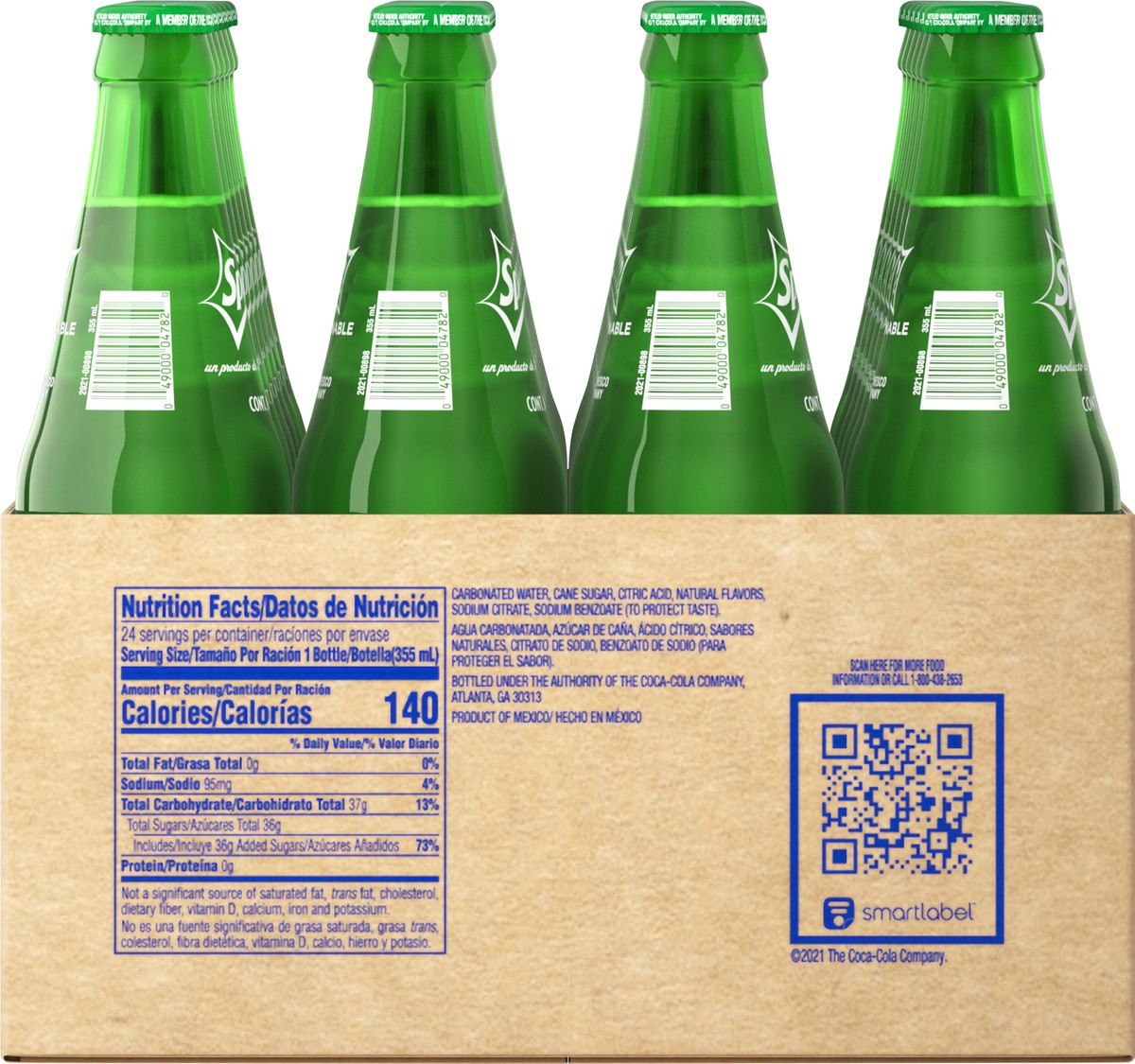 slide 3 of 9, Sprite Mexico Lemon Lime Soda Soft Drinks, 355 mL, 24 Pack, 288 fl oz