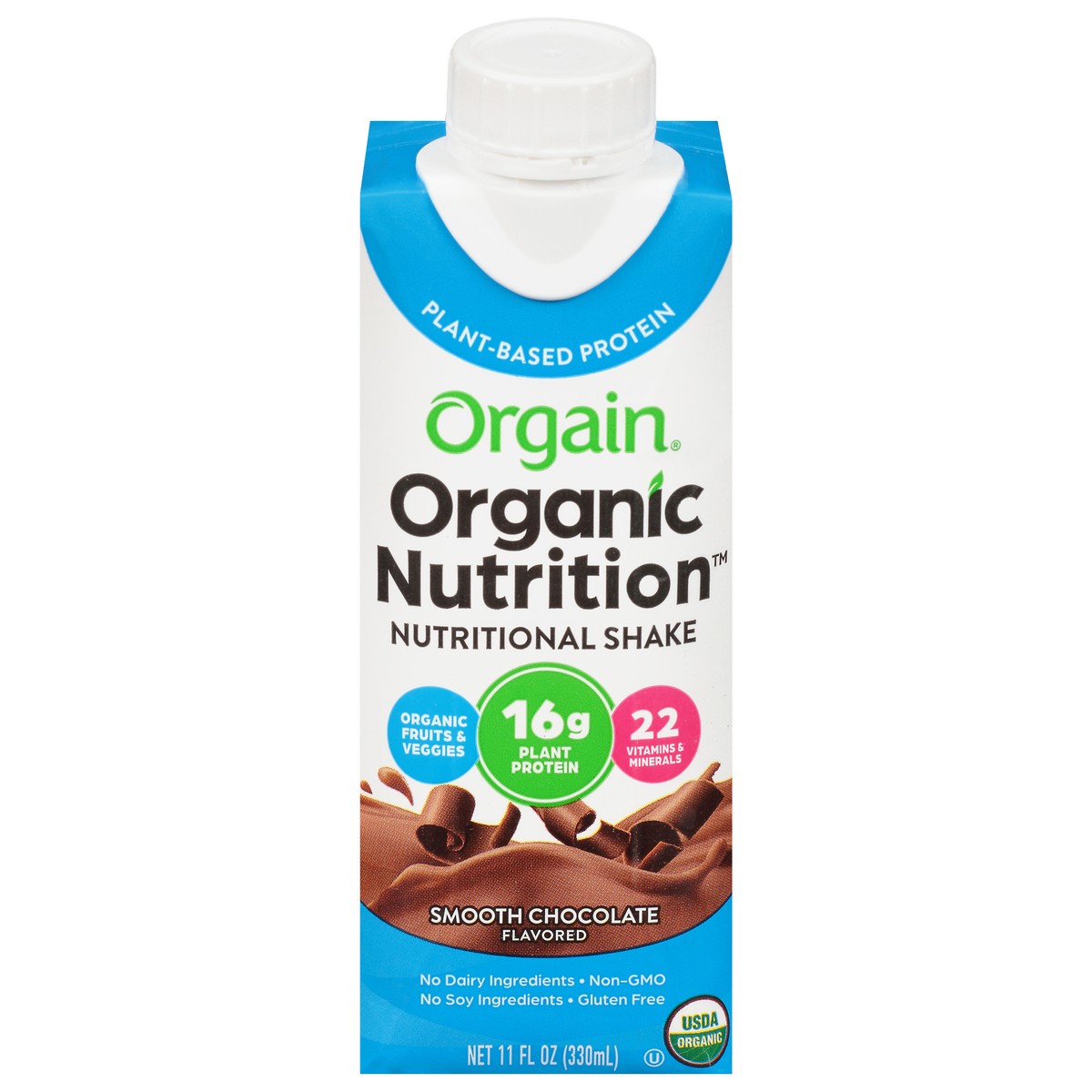 slide 1 of 1, Orgain Vegan Choc Shake Org, 11 oz