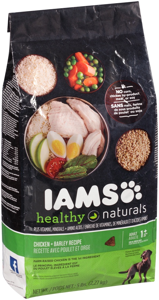 slide 1 of 1, IAMS Healthy Naturals Adult Dog Chicken and Barley Recipe Dry Dog Food, 5 lb