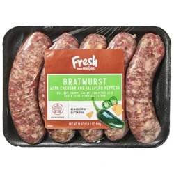 Fresh From Meijer Bratwurst With Cheddar & Jalapeno, 18 Oz