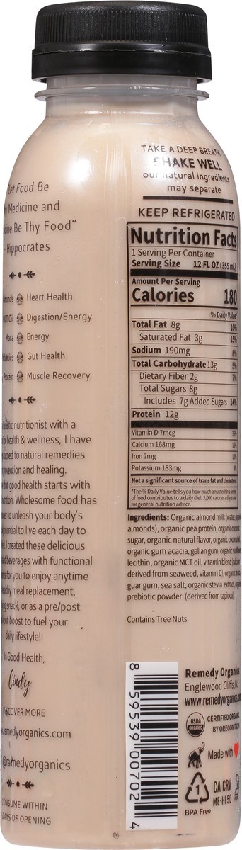 slide 2 of 9, Remedy Organics 100% Plant Based Vanilla Power Shake 12 fl oz, 12 fl oz