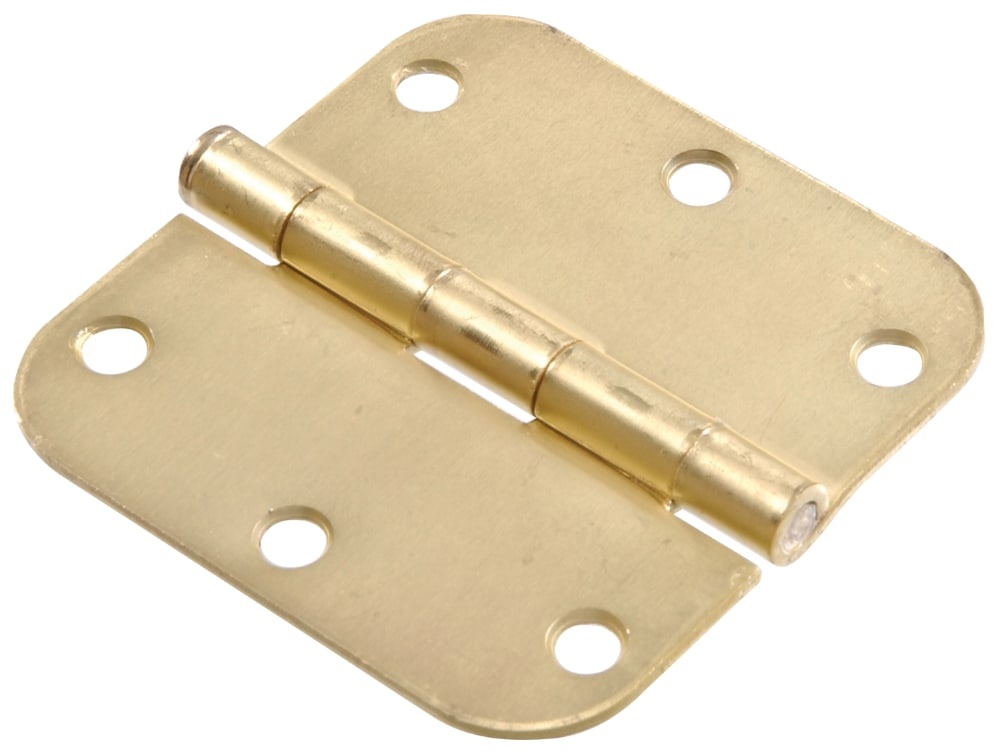 slide 1 of 1, Hillman Hardware Essensials Door Hinges - Brass, 3.5 in