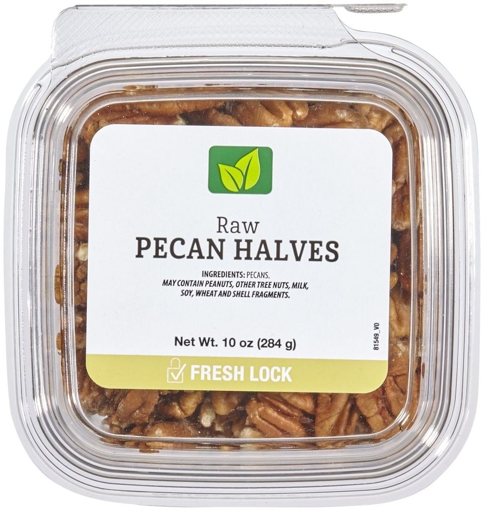 slide 1 of 1, Pre Packaged Bulk Raw Pecan Halves, 10 oz