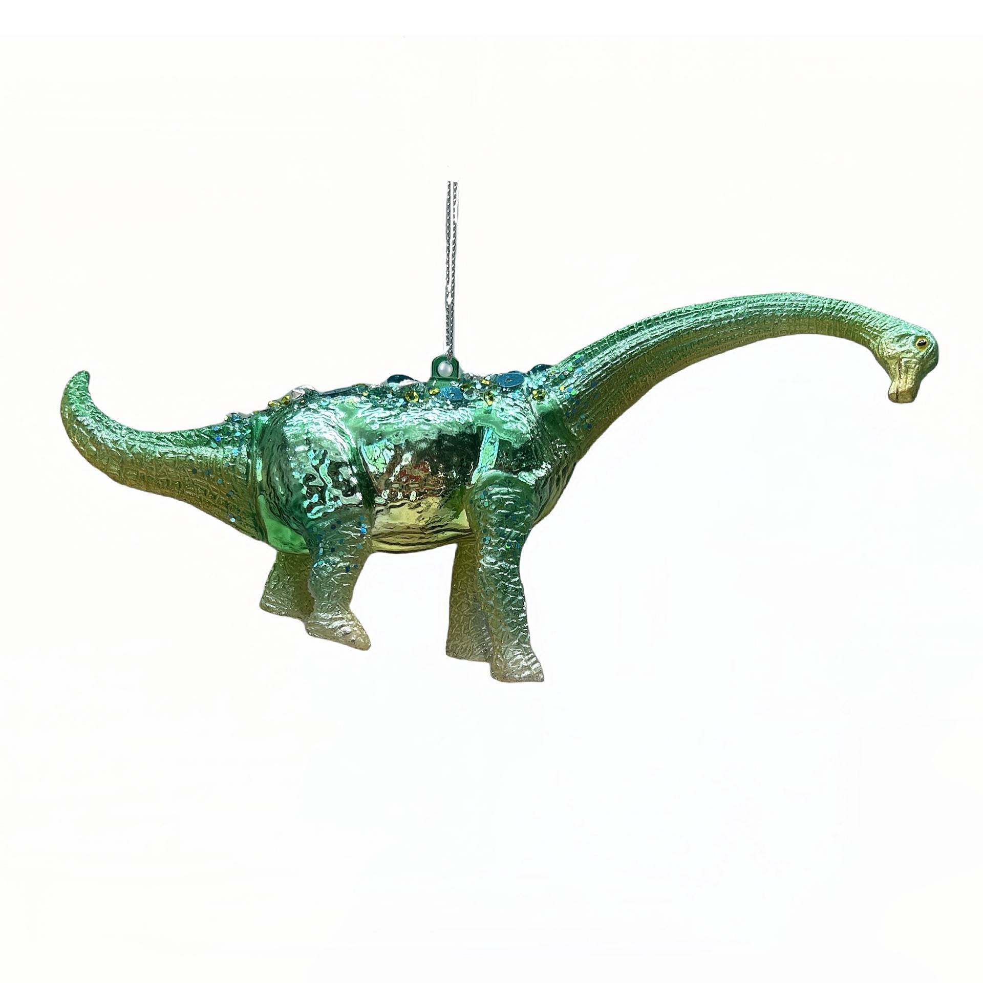 slide 2 of 2, 7.75" Brachiosaurus Glass Ornament By Ashland, 7.75 in x 1.75 in x 4 in