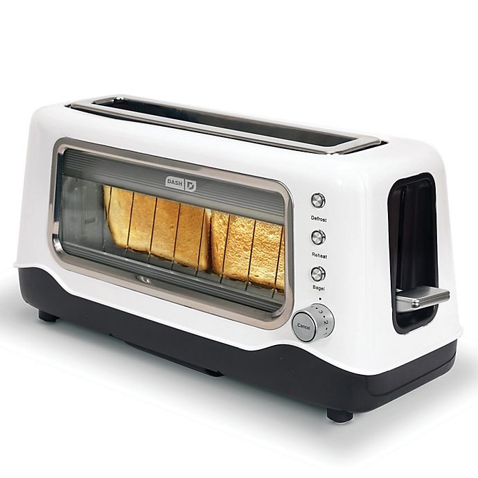 slide 3 of 7, Dash Clear View 2-Slice Toaster - White, 1 ct