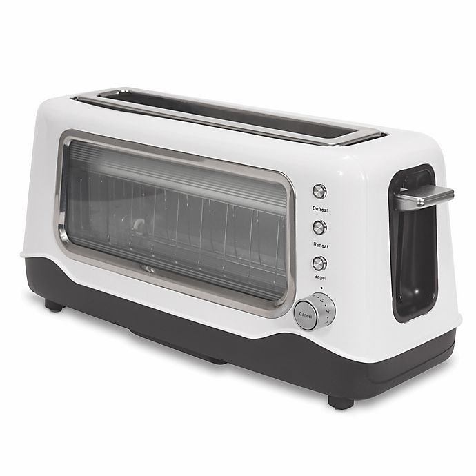 slide 1 of 7, Dash Clear View 2-Slice Toaster - White, 1 ct