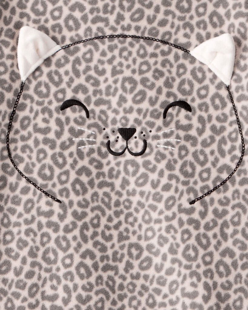 slide 2 of 2, Carter's Carters Girls Leopard Print Fleece Long-Sleeve Loose Fit Night Gown - Brown Brown 4-5, 1 ct