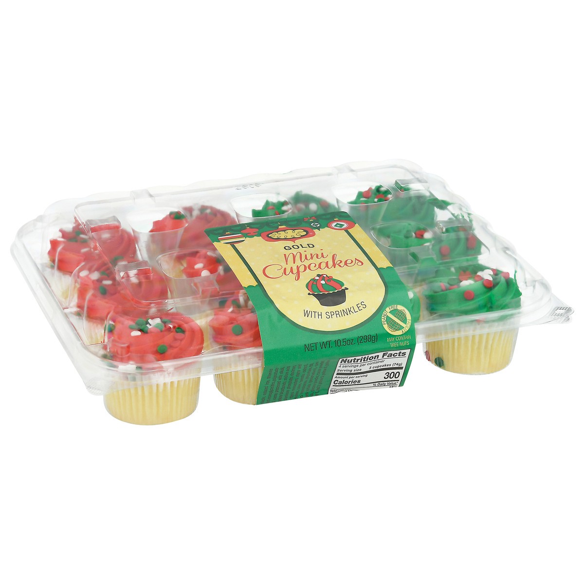 slide 15 of 16, LaBree's Bakery 12Ct Mini Christmas Gold Cupcakes, 10.5 oz