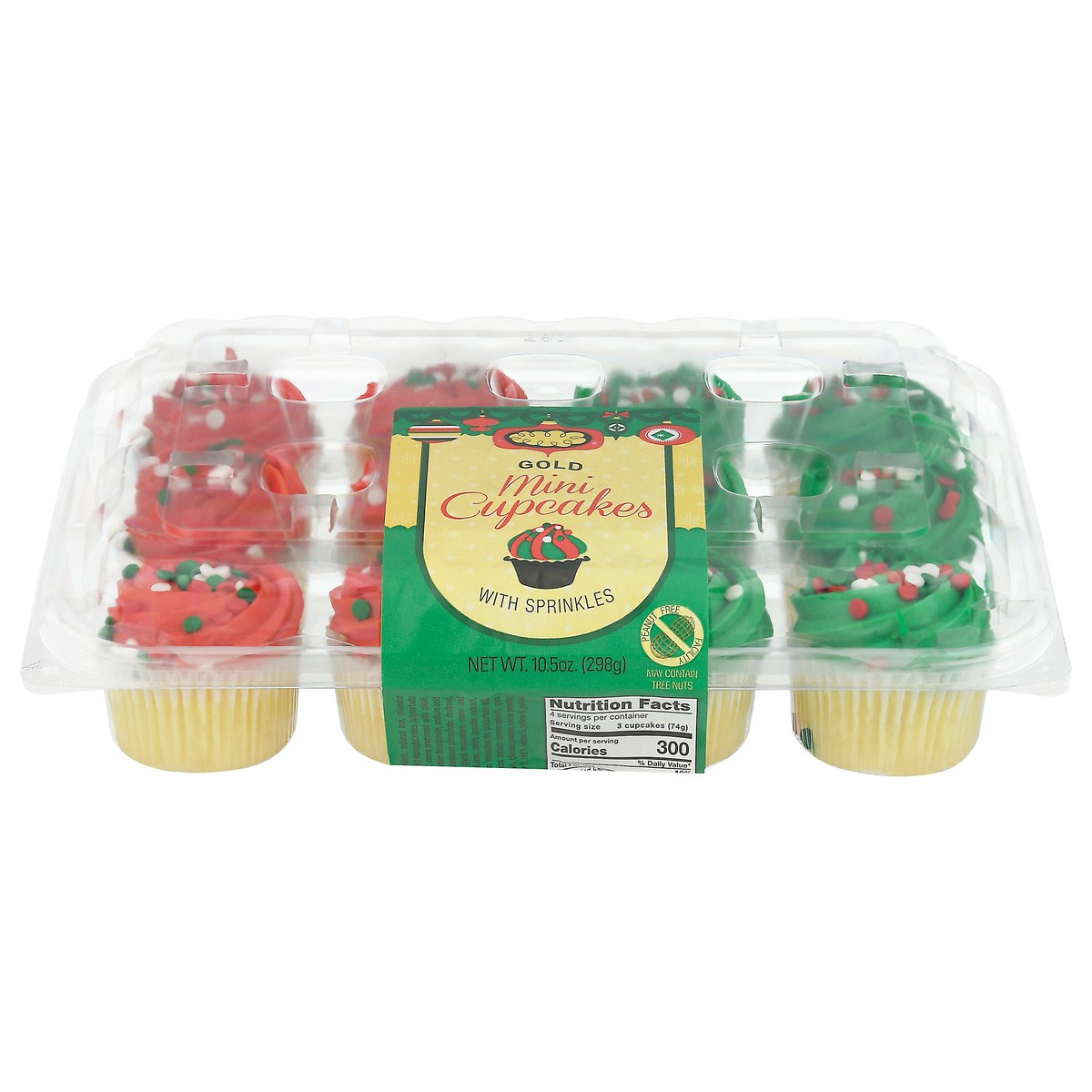 slide 11 of 16, LaBree's Bakery 12Ct Mini Christmas Gold Cupcakes, 10.5 oz