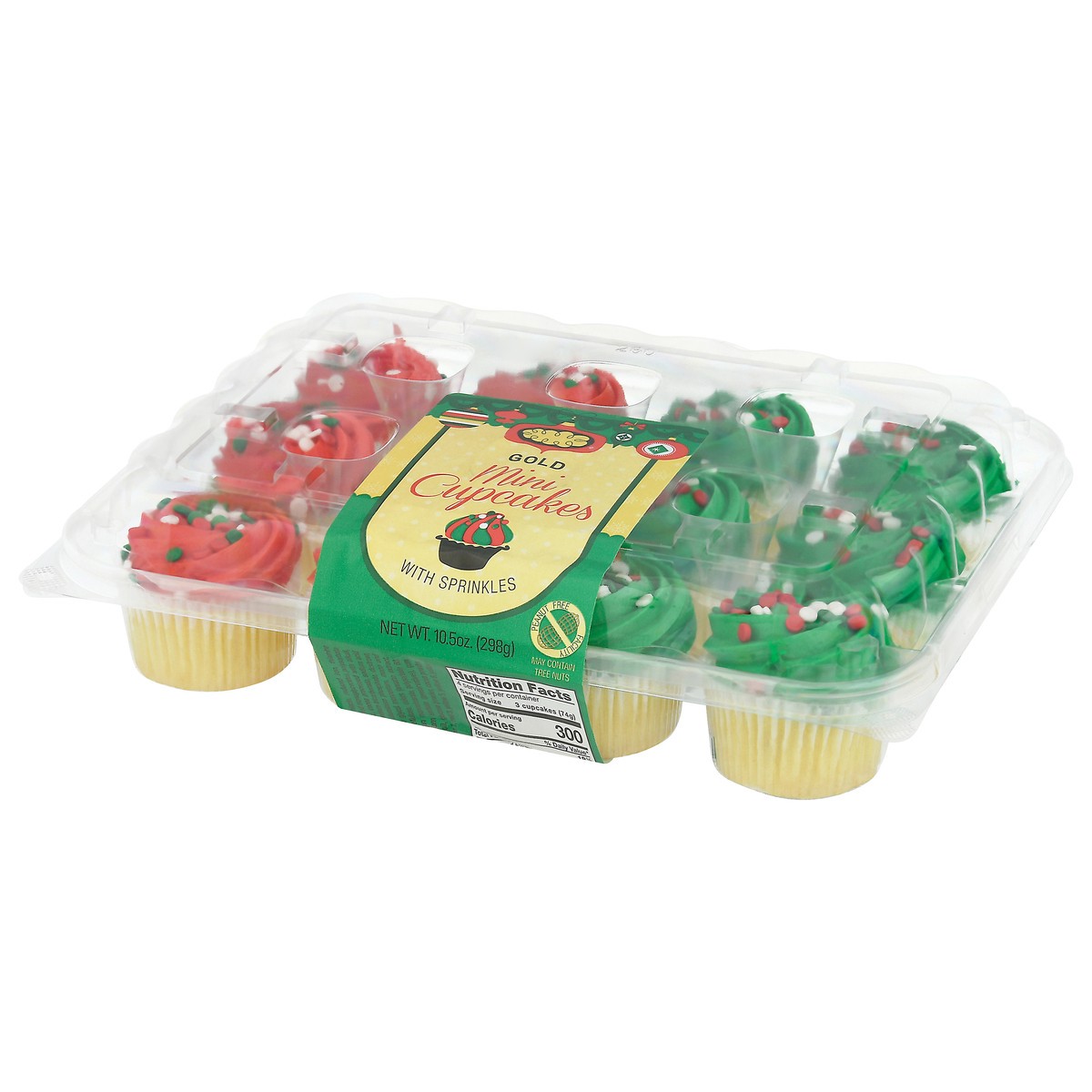 slide 5 of 16, LaBree's Bakery 12Ct Mini Christmas Gold Cupcakes, 10.5 oz