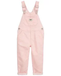 Oshkosh Toddler Hickory Stripe Overalls - Pink, 5T