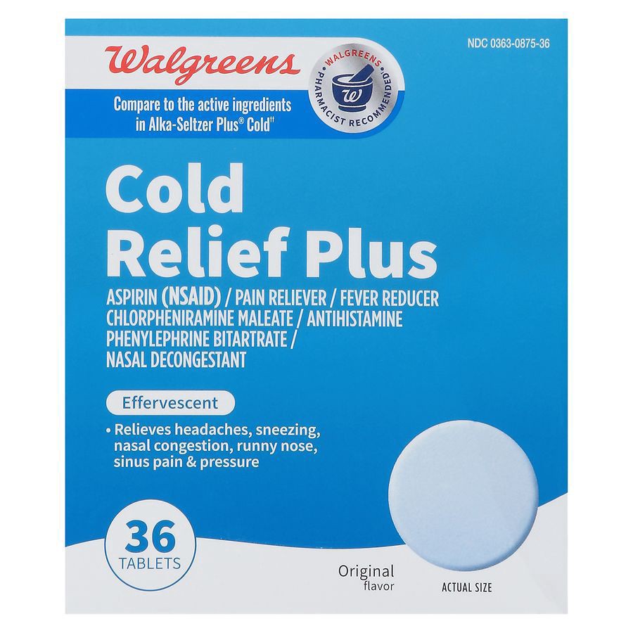 slide 4 of 5, Walgreens Cold Relief Plus Original, 36 ct