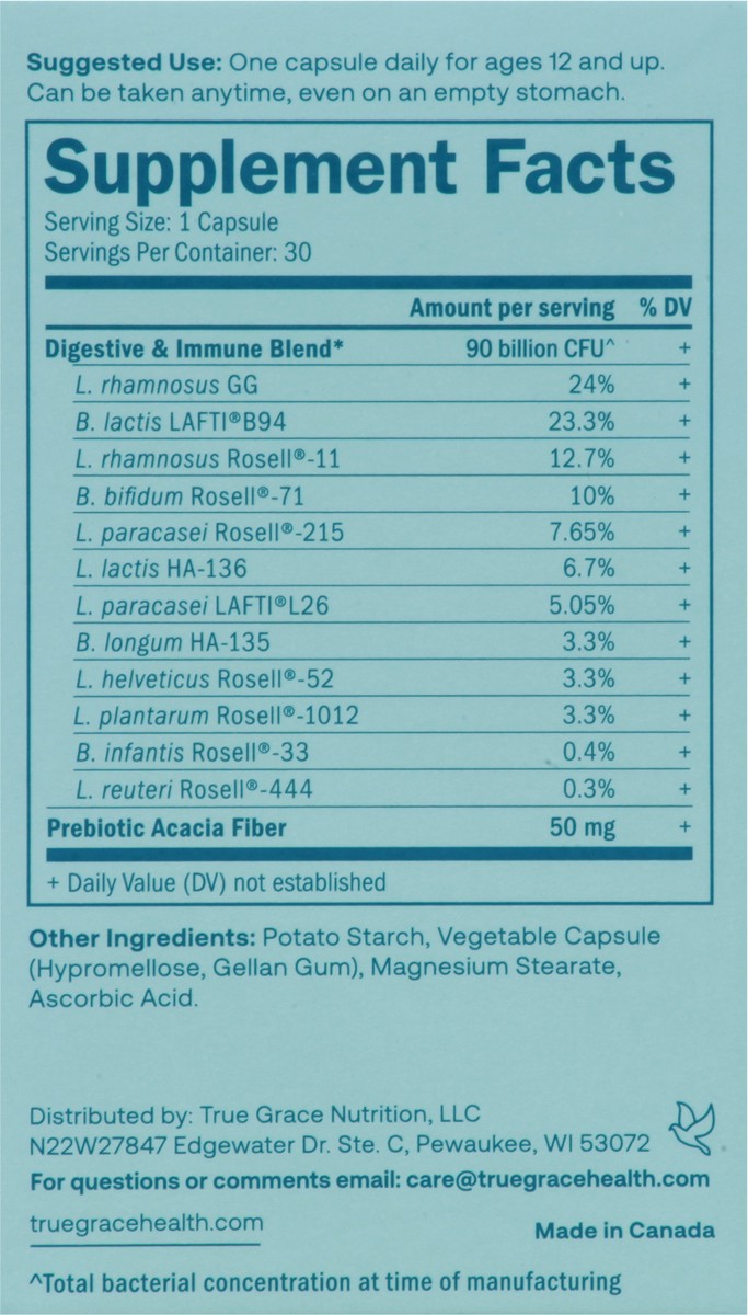 slide 8 of 13, True Grace Probiotic 30 Vegetarian Capsules, 1 ct