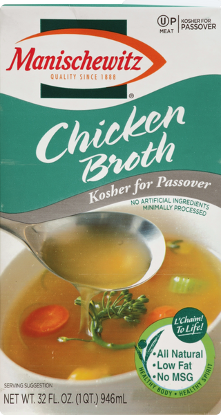 slide 1 of 1, Manischewitz Passover Chicken Broth, 32 oz