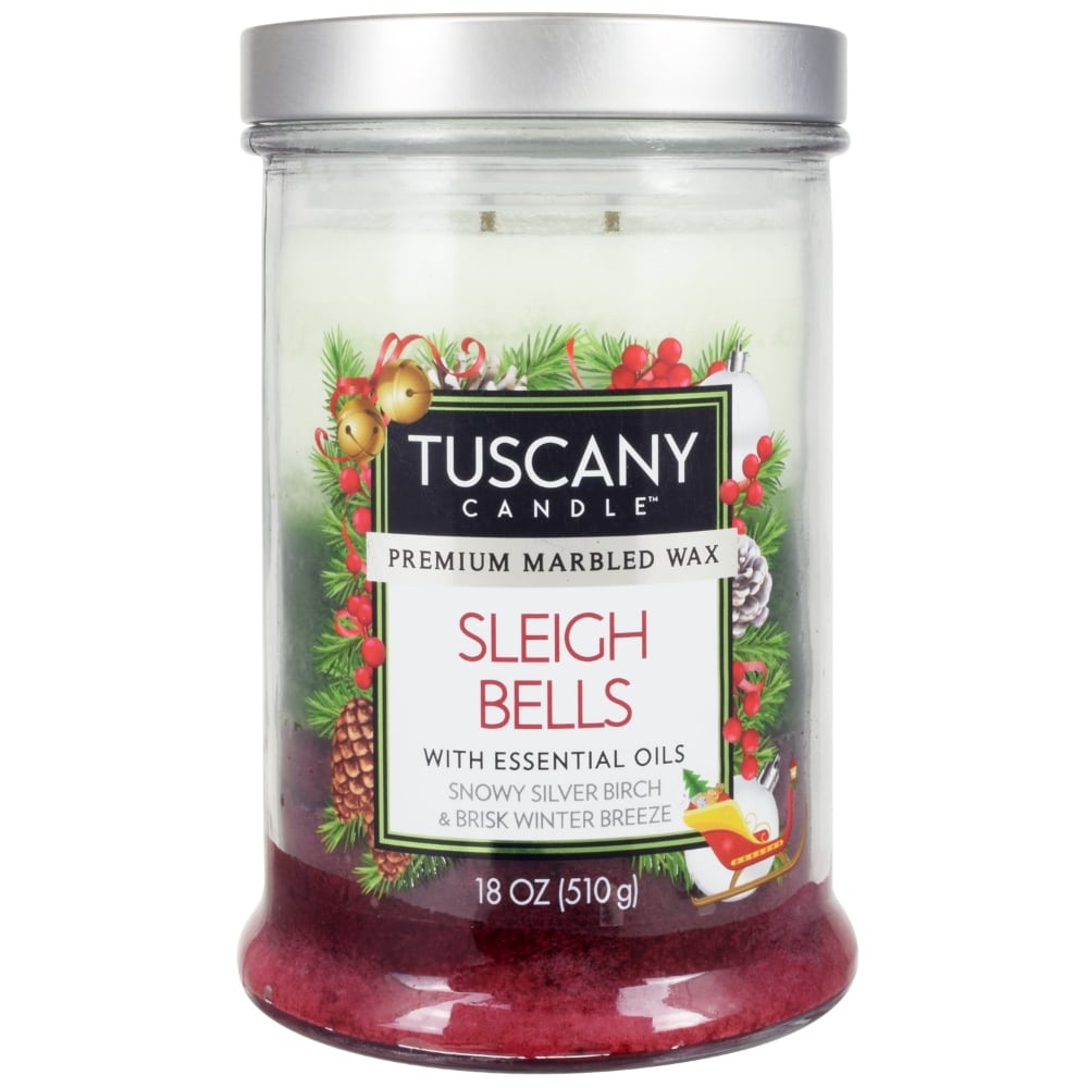 slide 1 of 1, Tuscany Triple Pour Scented Candle - Sleigh Bells, 18 oz