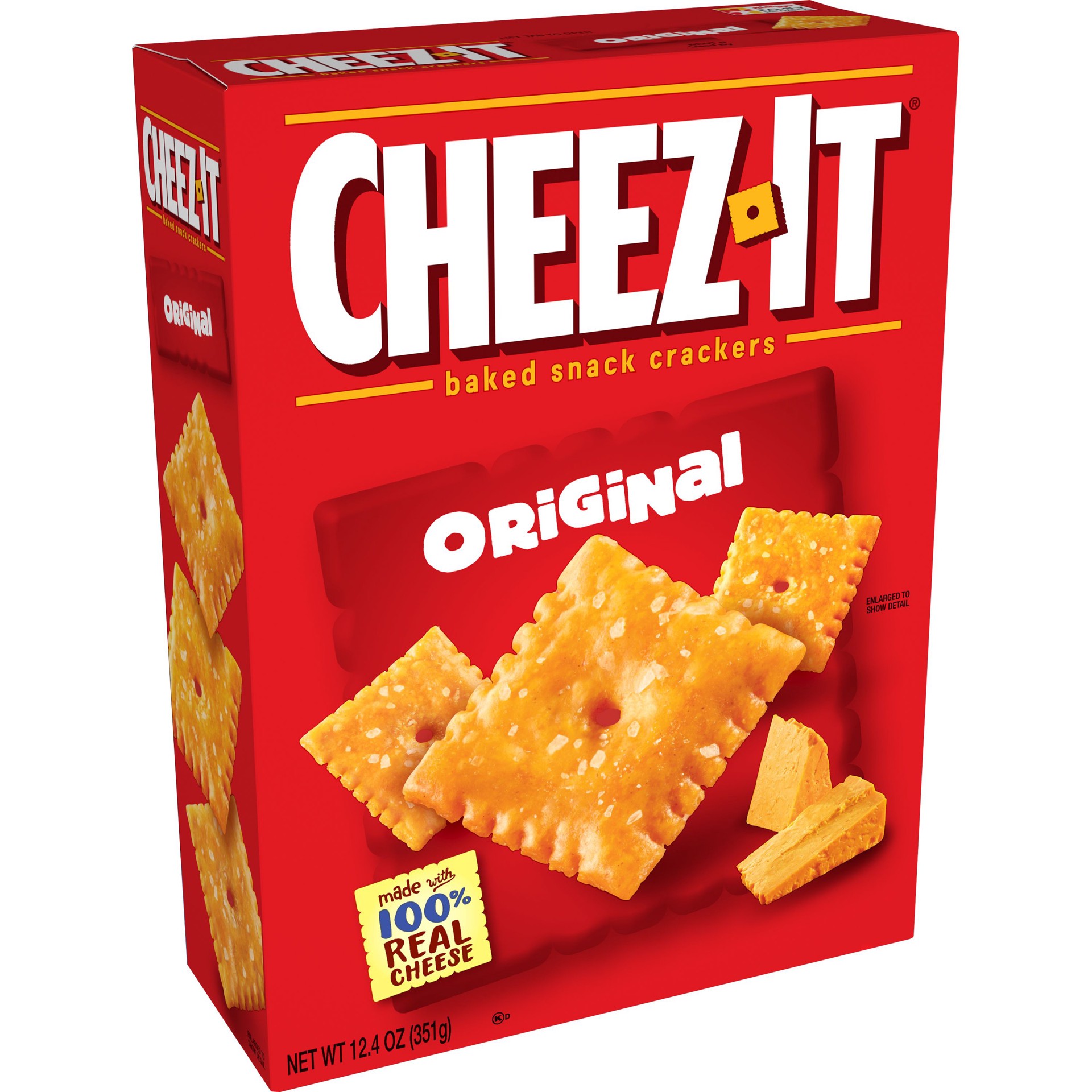 slide 1 of 3, Cheez-It Baked Snack Cheese Crackers, Original, 12.4 oz, 12 Count, 9.30 lb