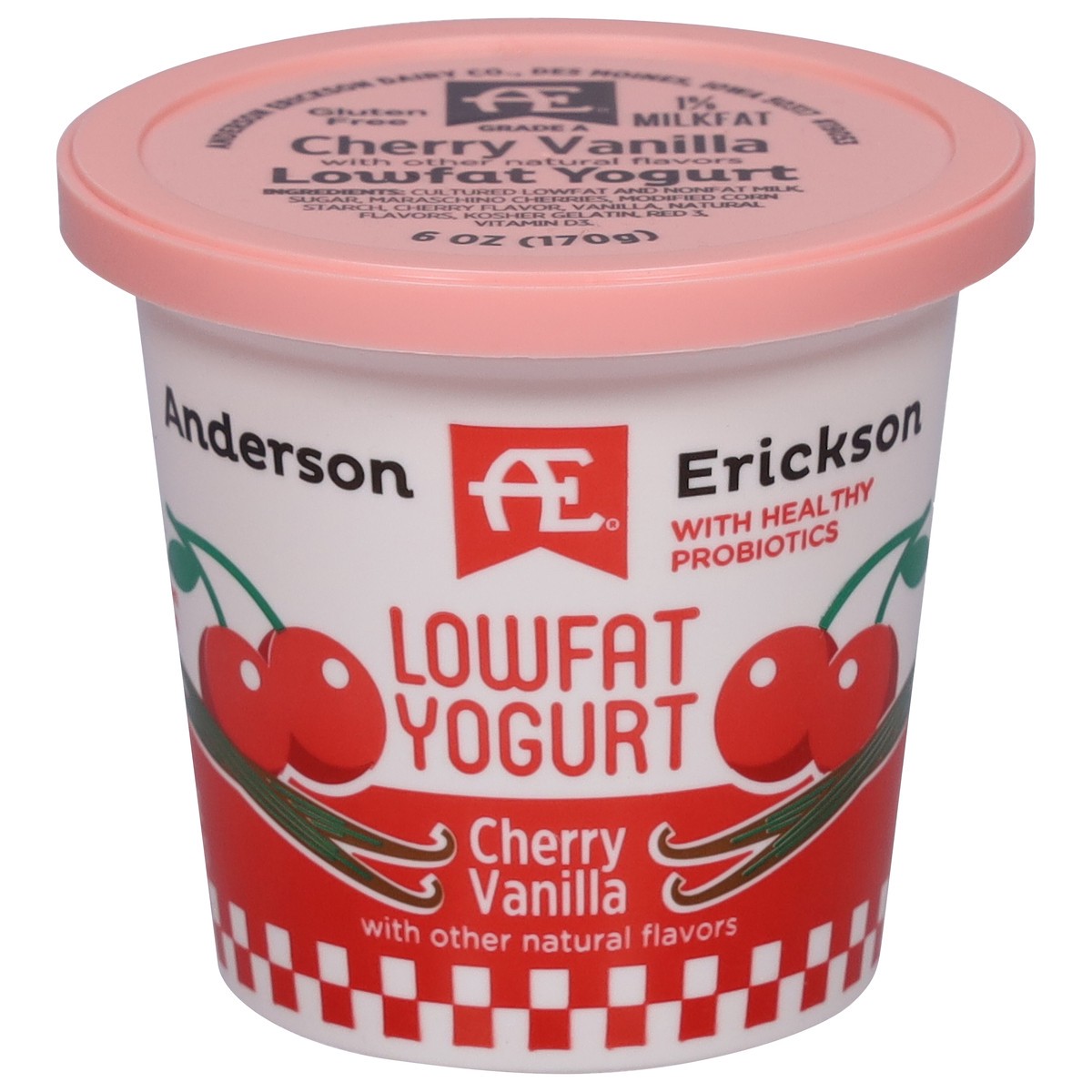 slide 1 of 11, Anderson Erickson Dairy Lowfat Cherry Vanilla Yogurt 6 oz, 6 oz