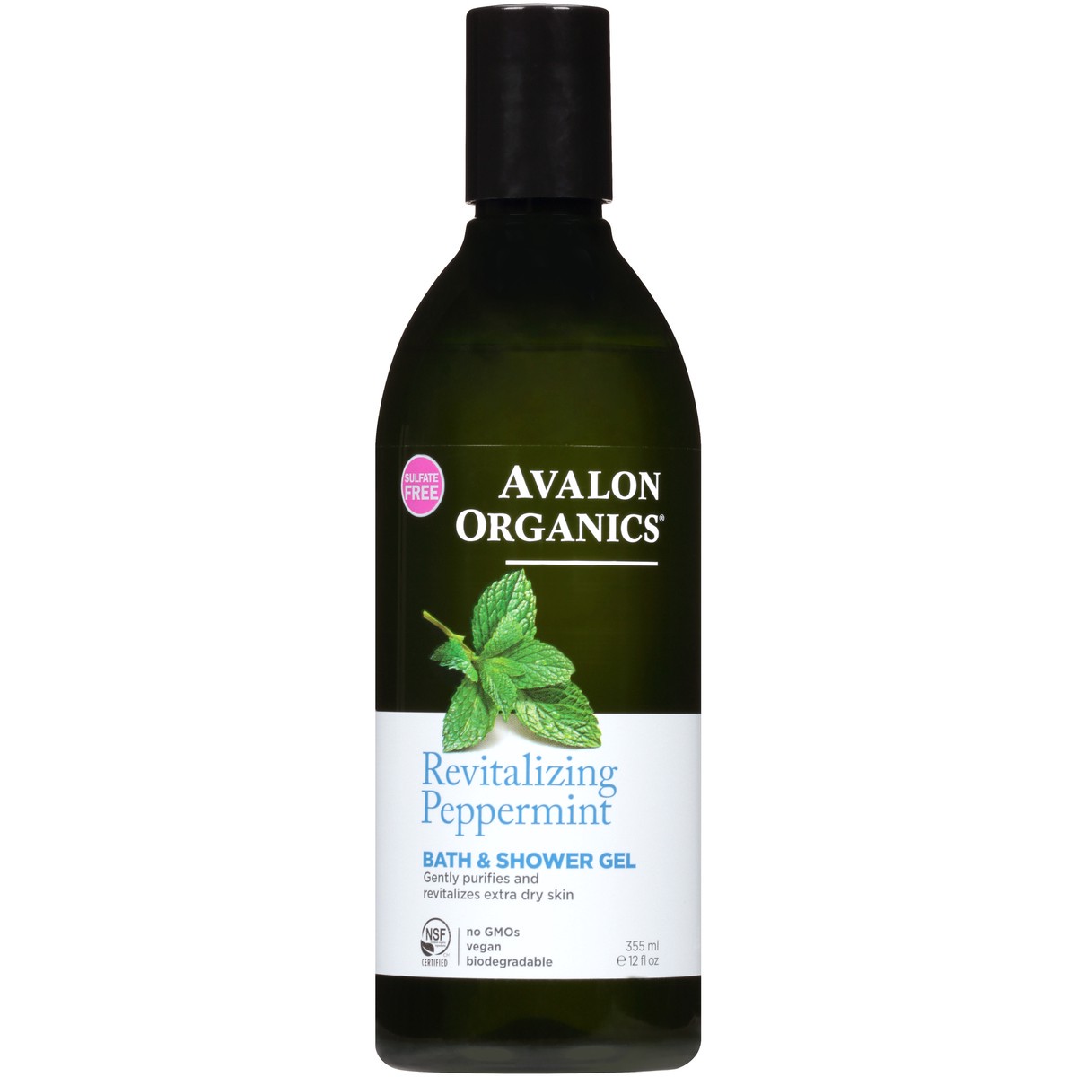 slide 4 of 7, Avalon Organics Avalon Peppermint Bath/Shower Gel, 12 oz