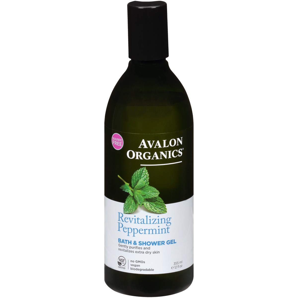 slide 1 of 7, Avalon Organics Avalon Peppermint Bath/Shower Gel, 12 oz