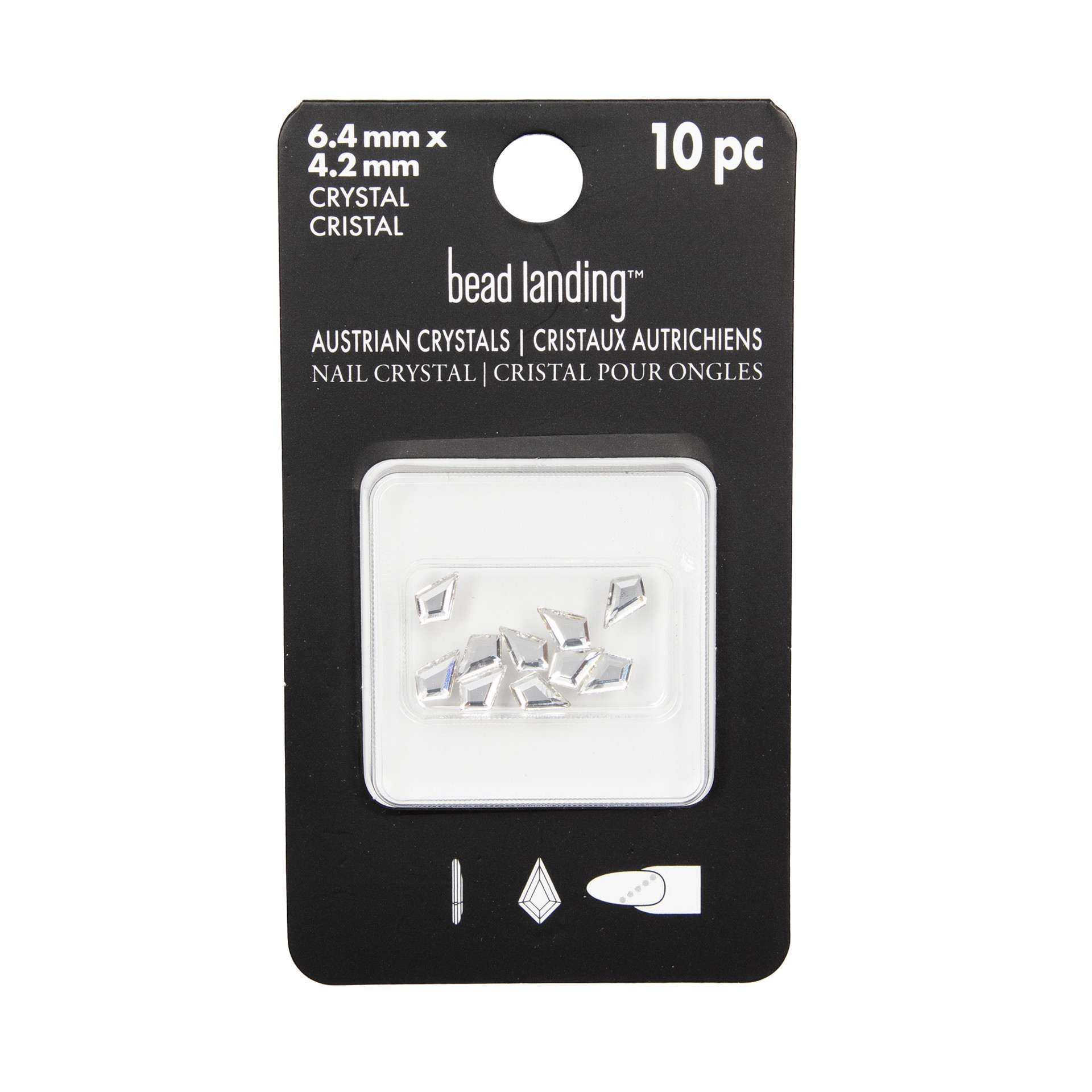 slide 4 of 5, 6.4mm Crystal Kite Glue-On Austrian Crystals By Bead Landing, 10ct., 4 mm