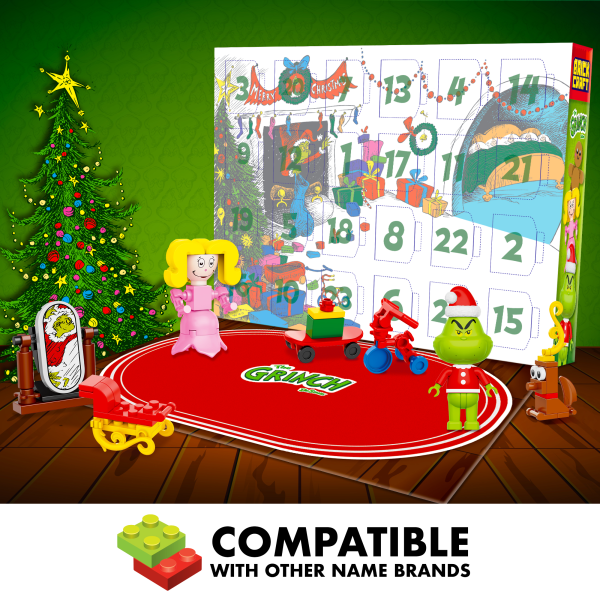 slide 5 of 6, Brickcraft Grinch Advent Calendar Holiday Building Set, Multicolor, Set Of 277 Pieces, 1 ct