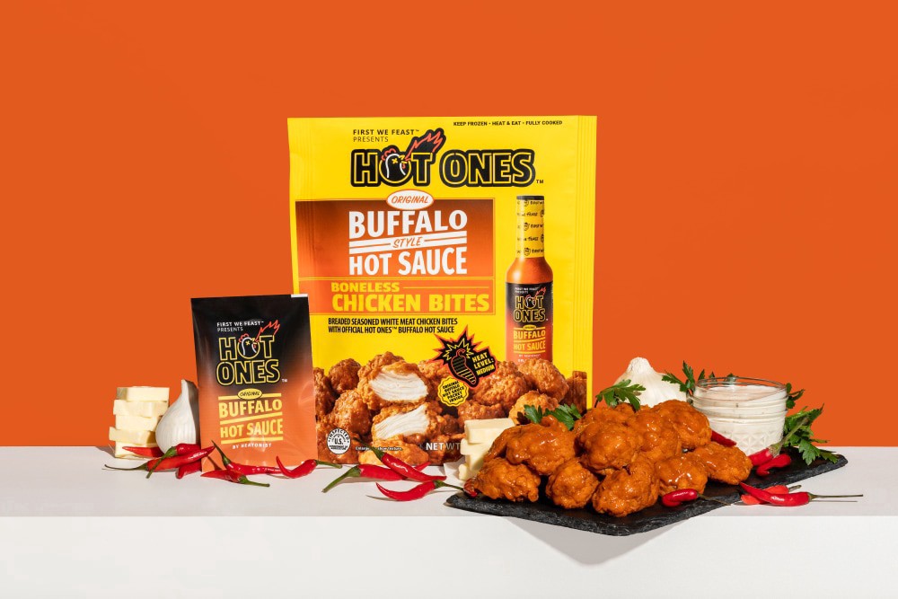 slide 3 of 4, Hot Ones Original Buffalo Style Hot Sauce Boneless Chicken Bites, 18.6 oz