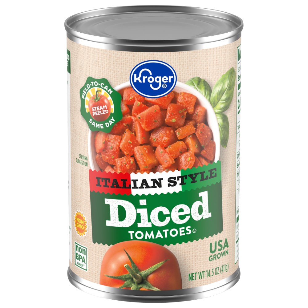 slide 1 of 3, Kroger Italian Style Diced Tomatoes, 14.5 oz