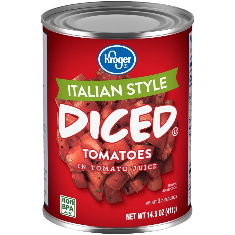 slide 1 of 1, Kroger Italian Style Diced Tomatoes, 14.5 oz