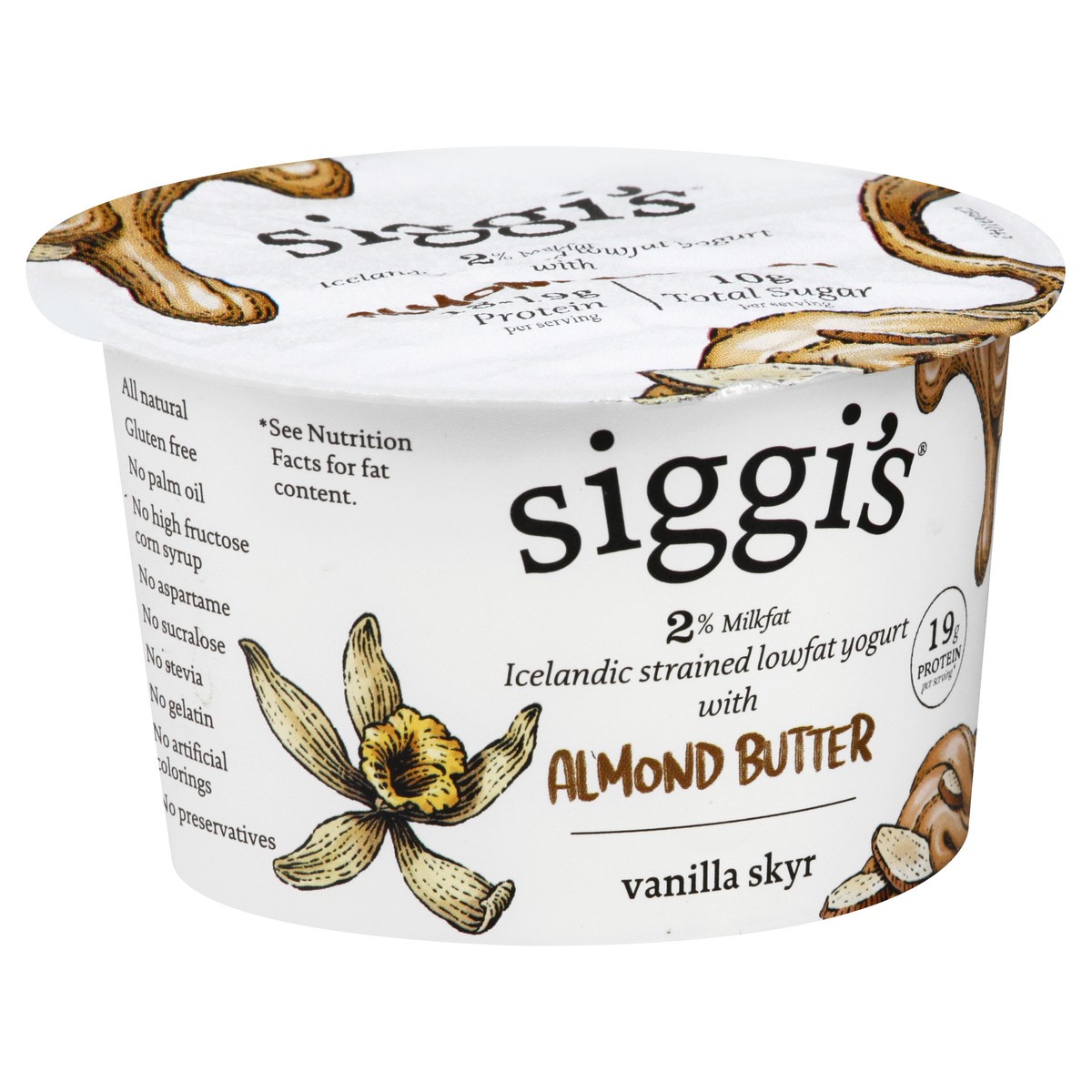 slide 2 of 10, Siggi's 2% Vanilla Skyr with Almond Butter Yogurt, 5 oz