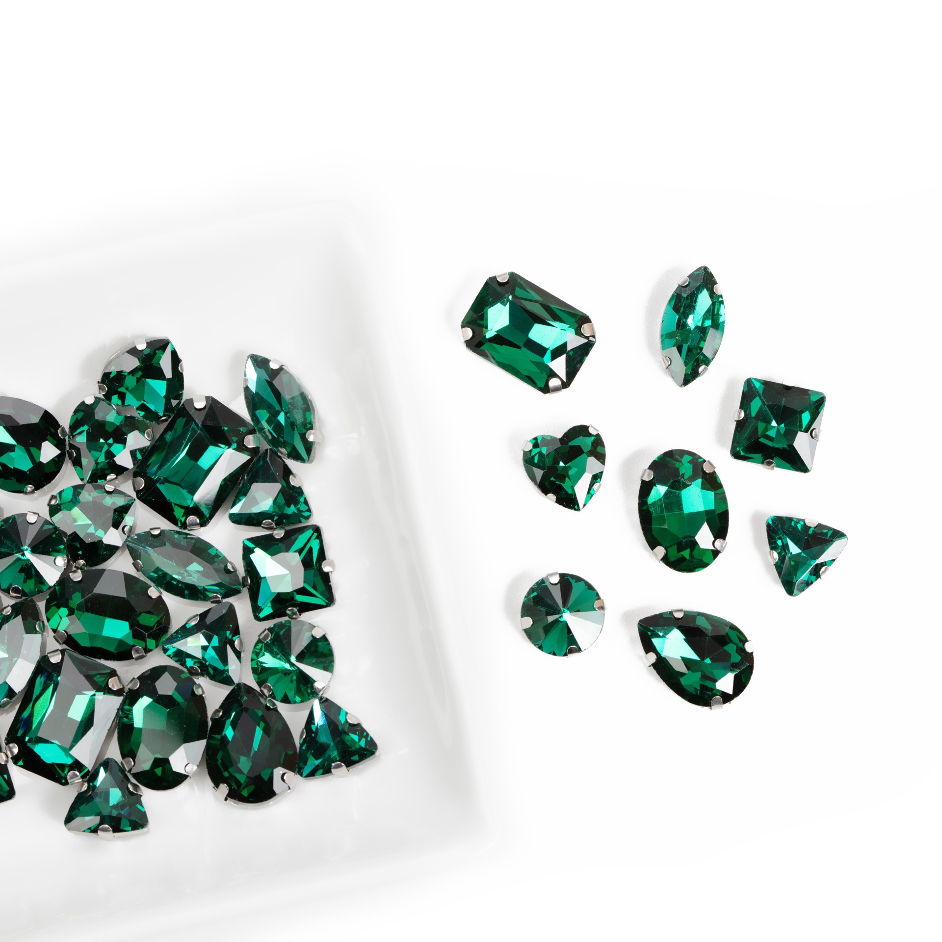 slide 5 of 6, Cousindiy Silver Emerald Glass Sew-On Rhinestones, 48ct., 48 ct