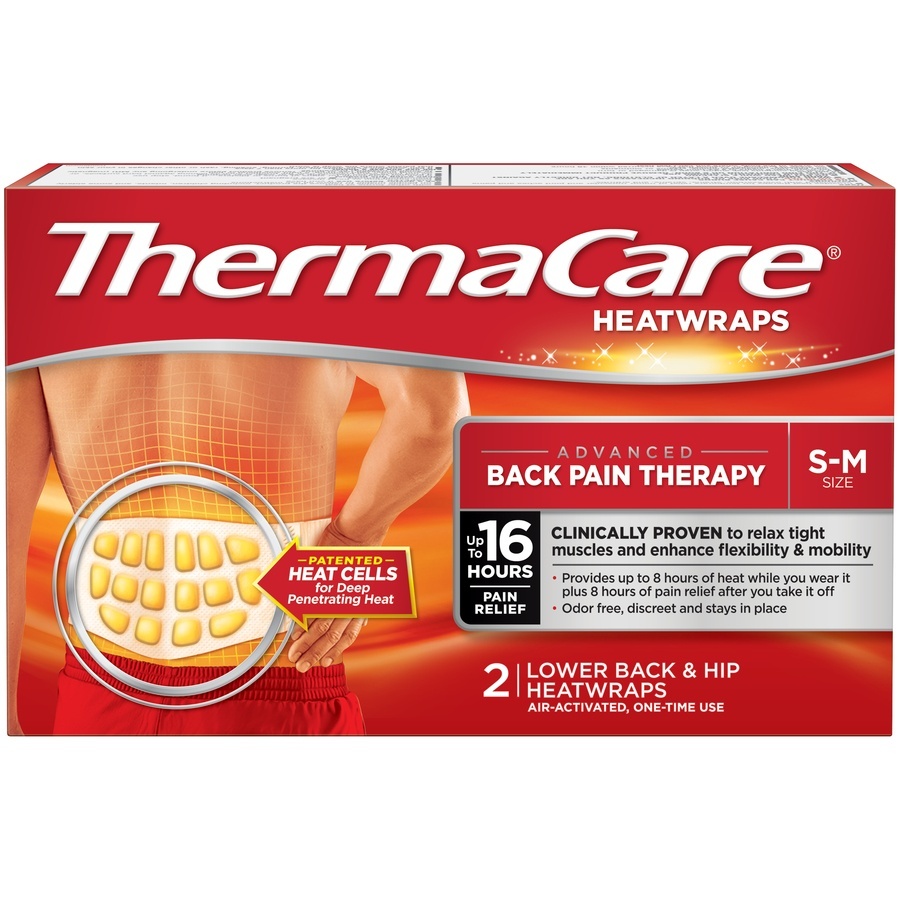 slide 1 of 1, ThermaCare Lower Back & Hip Pain Therapy Heatwraps, 2 ct