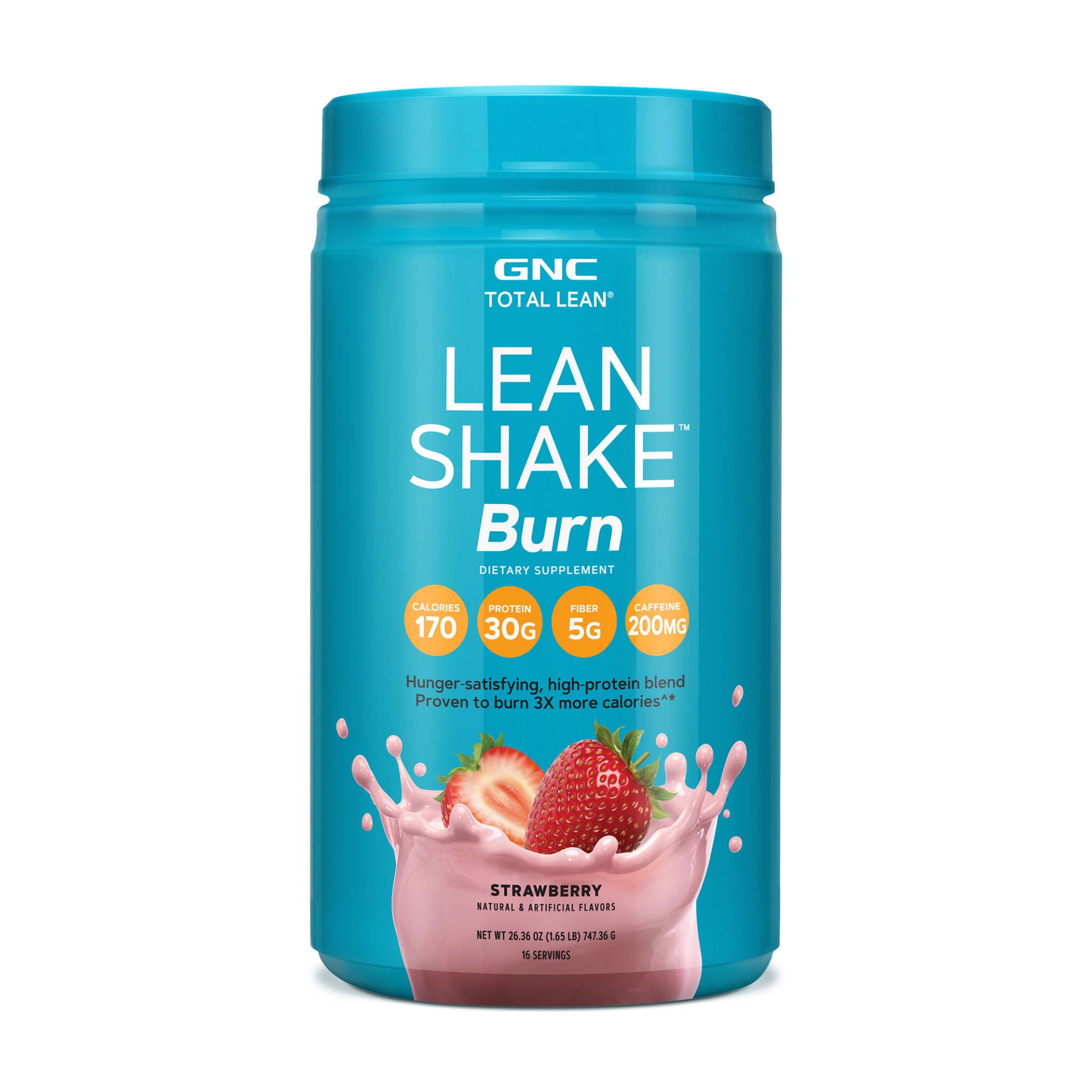 slide 1 of 1, GNC Total Lean Lean Shake Burn - Strawberry (California Only), 1.65 lb