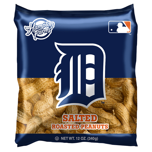 slide 1 of 1, Hampton Farms Salted Peanuts (In The Shell) MLB Detroit Tigers, 12 oz