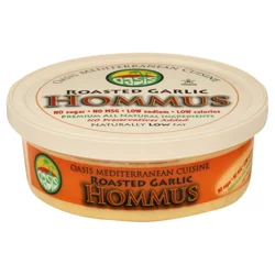 Oasis Hommus, Roasted Garlic, 8 oz