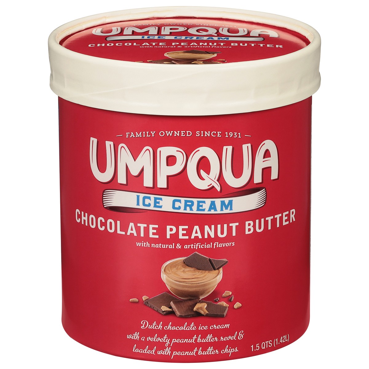 slide 1 of 9, Umpqua Chocolate Peanut Butter Ice Cream 1.5 qt, 1.5 qt