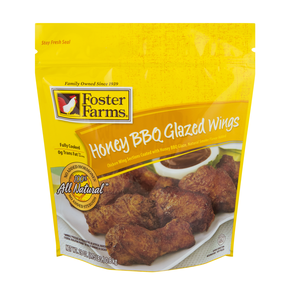 slide 1 of 1, Foster Farms Natural Honey BBQ Wings, 28 oz