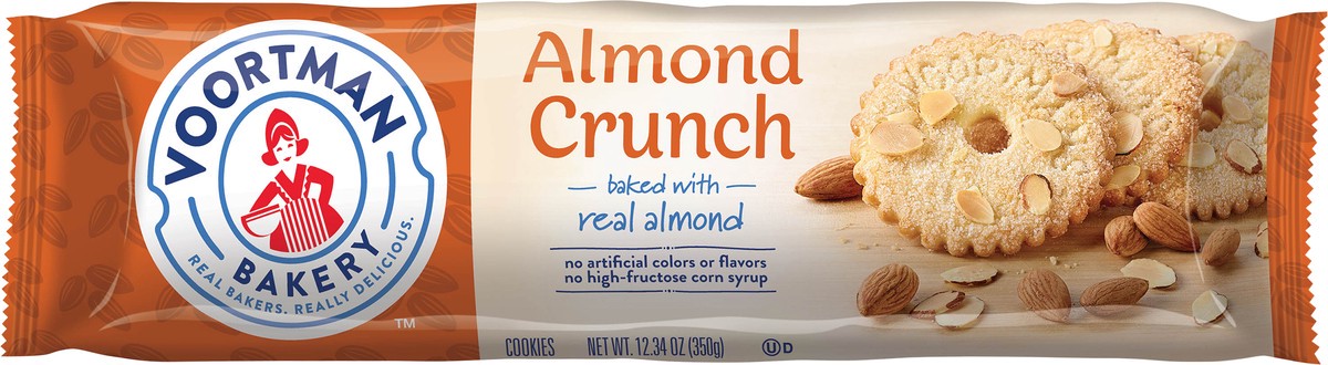 slide 1 of 5, Voortman Bakery Almond Crunch Cookies, 12.3 oz, 12.34 oz