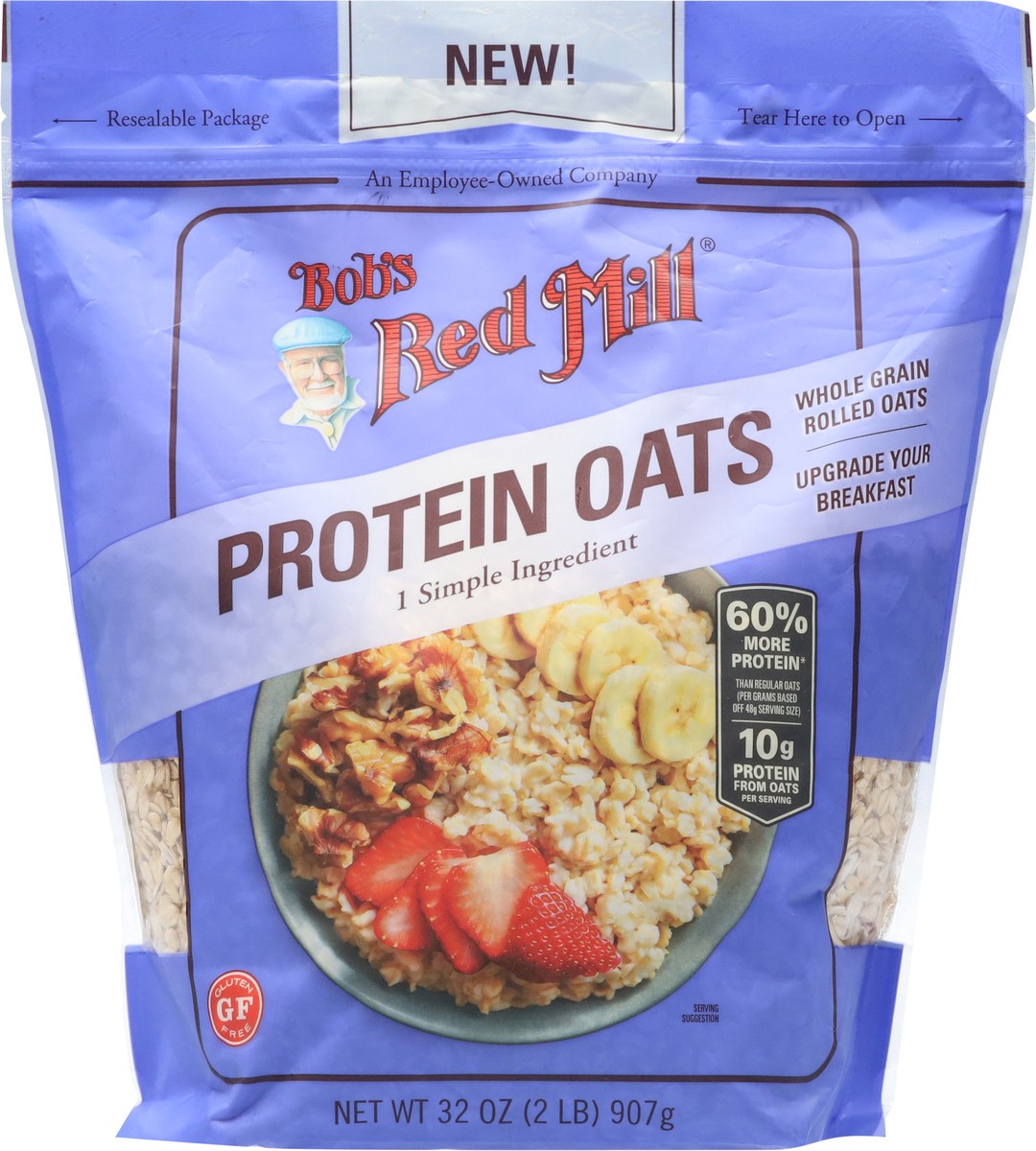 slide 12 of 13, Bob's Red Mill Protein Oats 32 oz, 32 oz