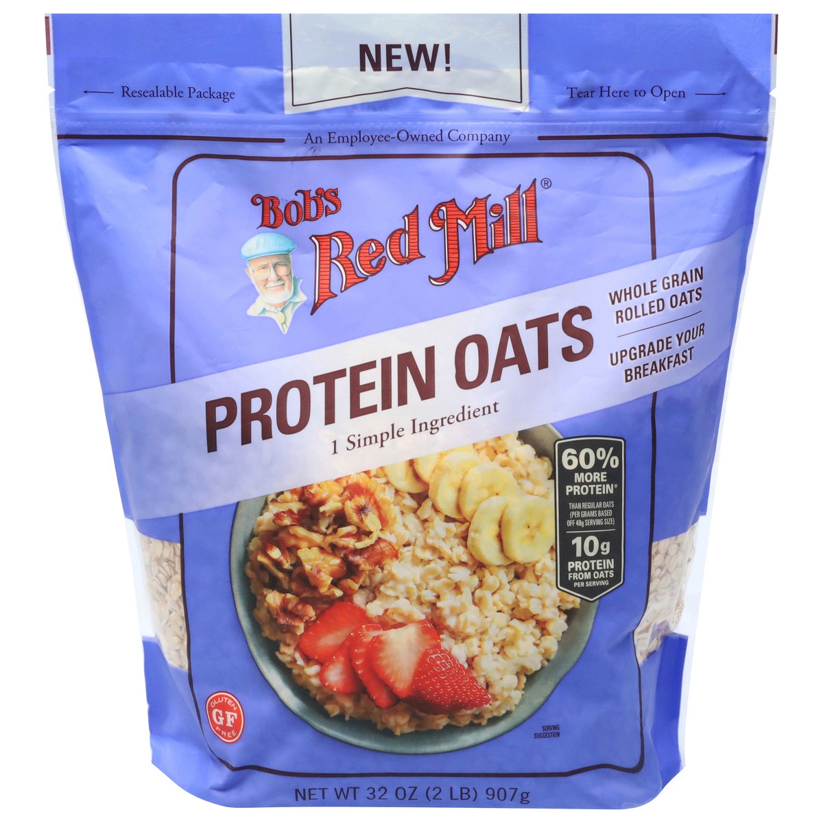 slide 13 of 13, Bob's Red Mill Protein Oats 32 oz, 32 oz