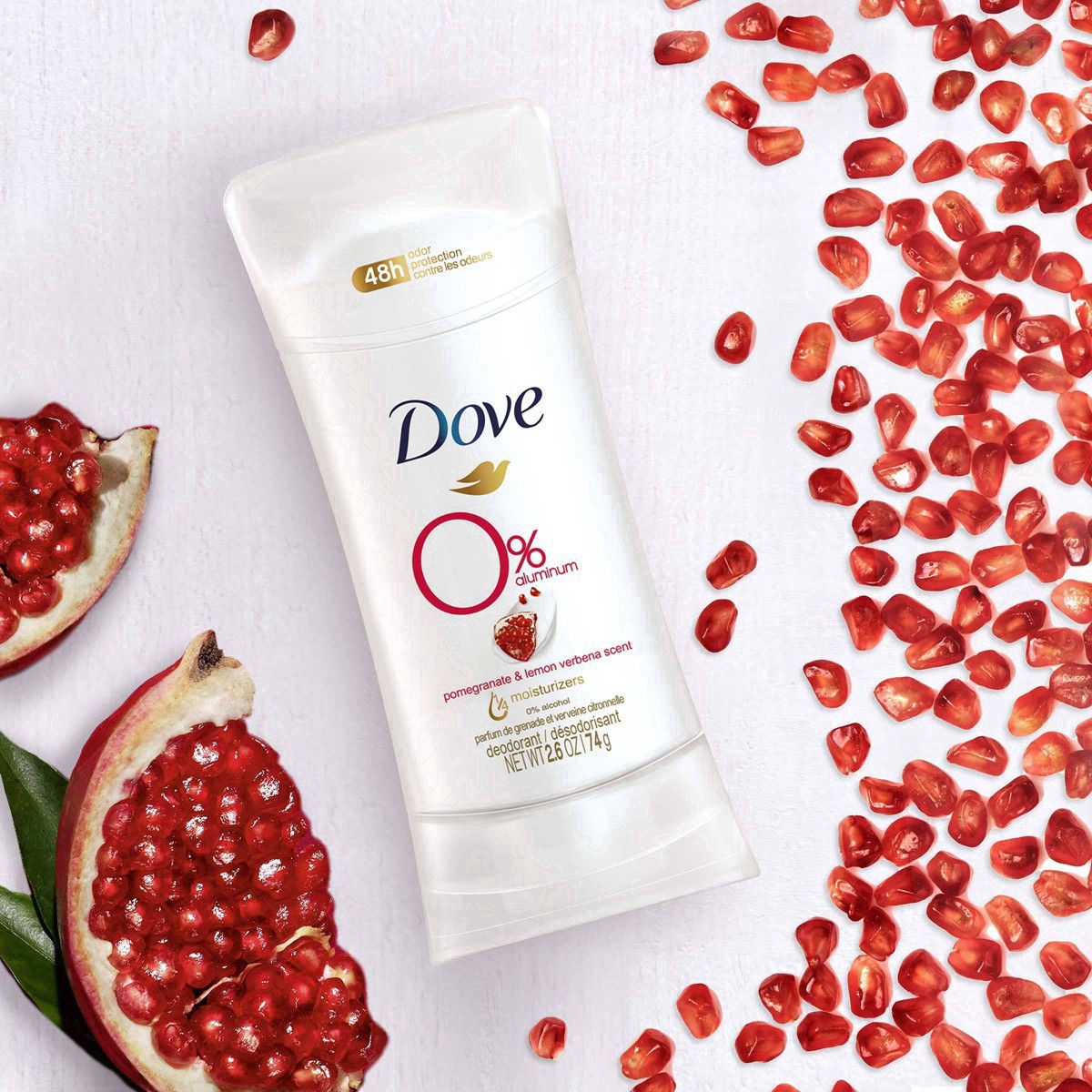 slide 81 of 85, Dove 0% Aluminum Pomegranate & Lemon Verbena Deodorant, 2.6 oz