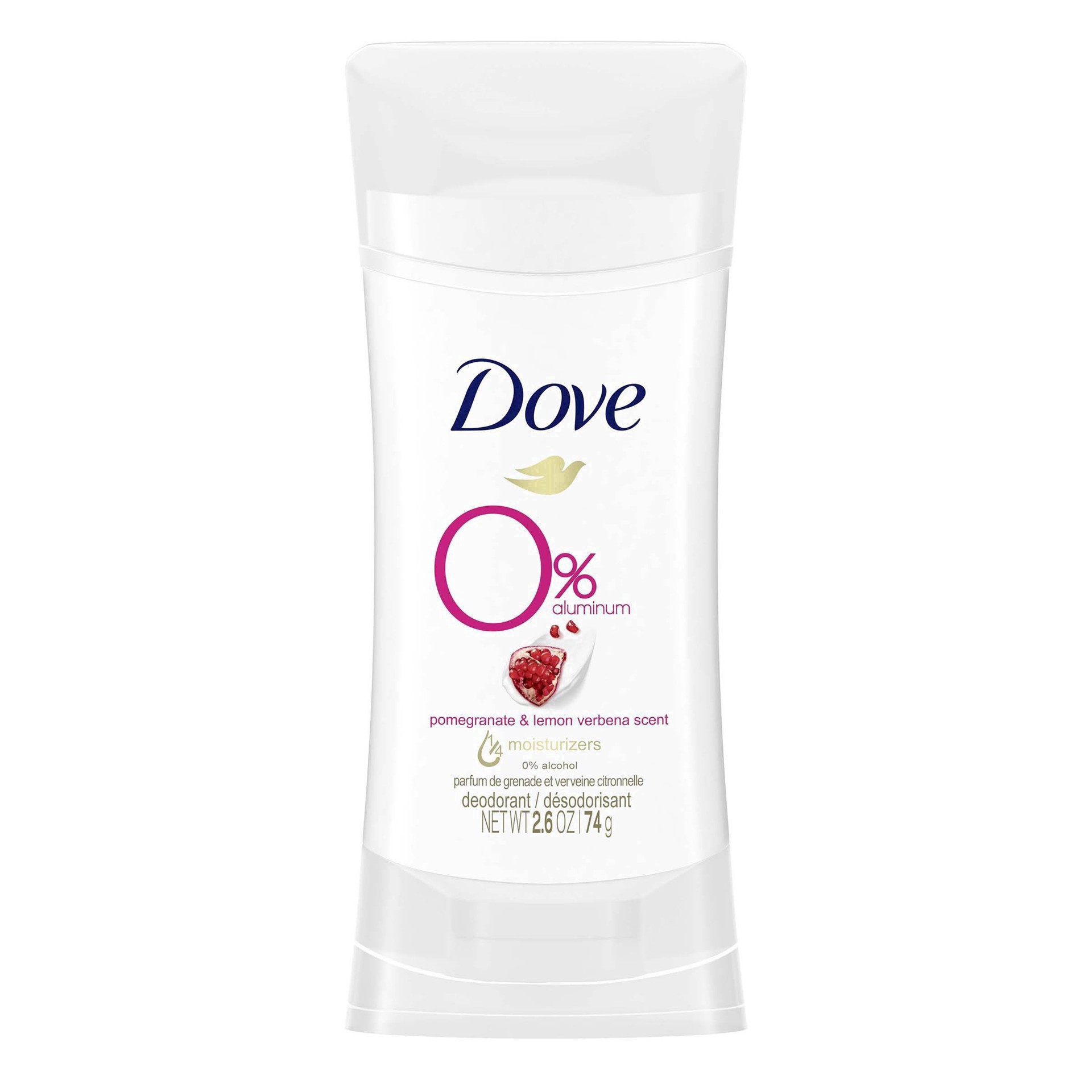 slide 19 of 85, Dove 0% Aluminum Pomegranate & Lemon Verbena Deodorant, 2.6 oz