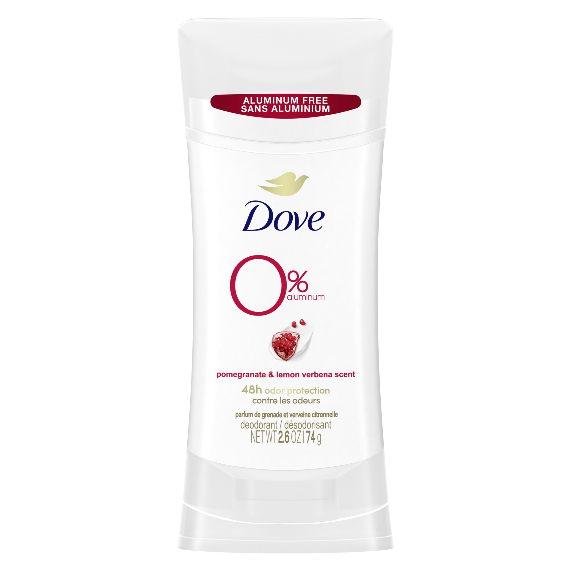 slide 1 of 85, Dove 0% Aluminum Pomegranate & Lemon Verbena Deodorant, 2.6 oz