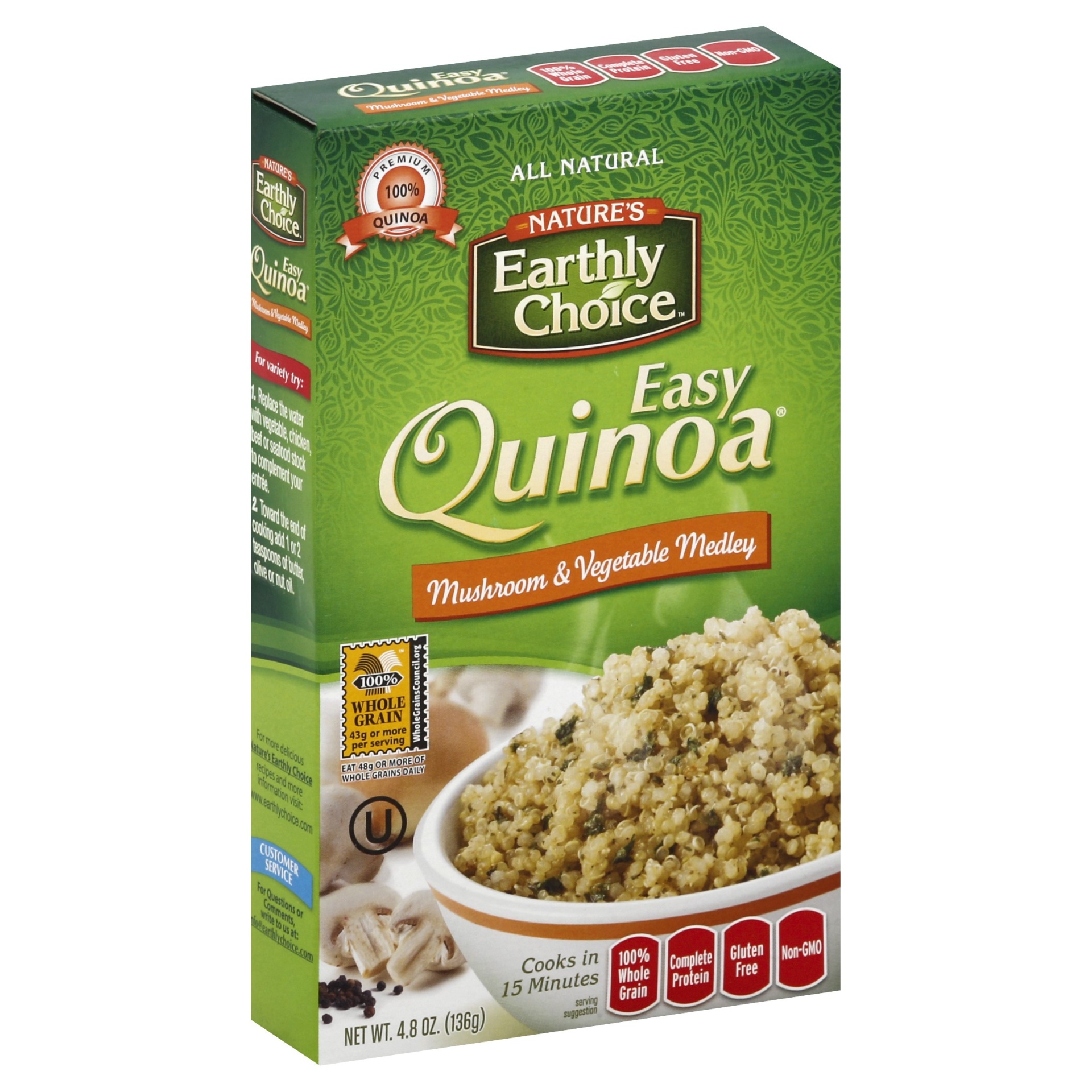 slide 1 of 4, Nature's Earthly Choice Easy Quinoa Mushroom & Vegetable Medley, 4.8 oz